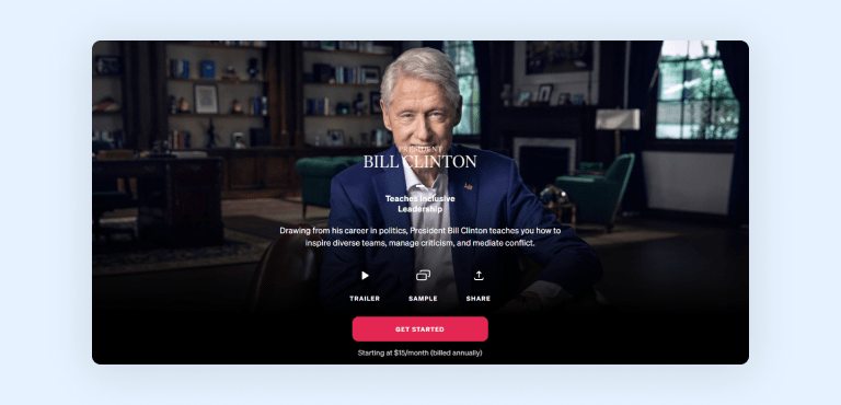 Bill Clinton teaches inclusive leadership on Masterclass