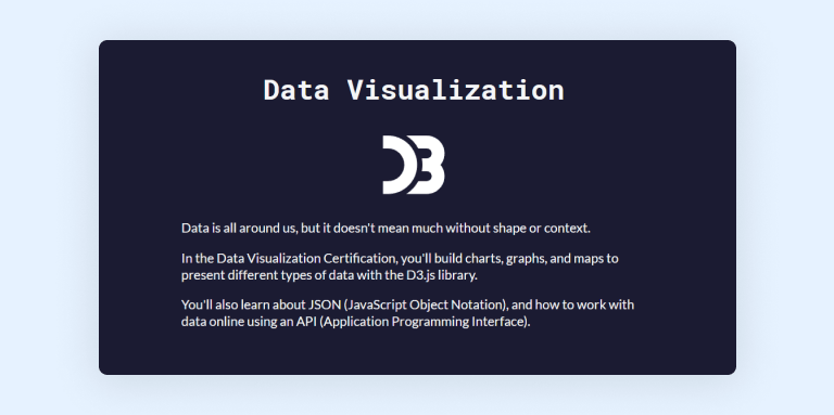 Data Visualization course on freeCodeCamp