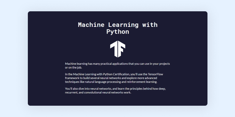 Machine Learning with Python course on freeCodeCamp