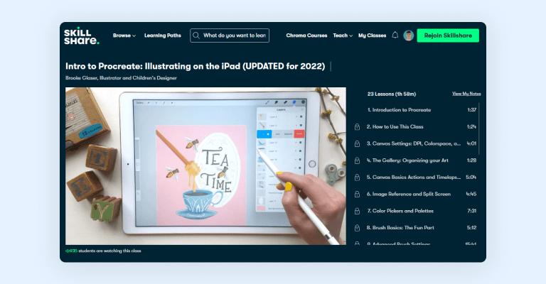 Skillshare Intro to Procreate by Brooke Glaser