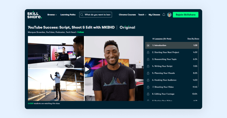 Skillshare YouTube Success with MKBHD