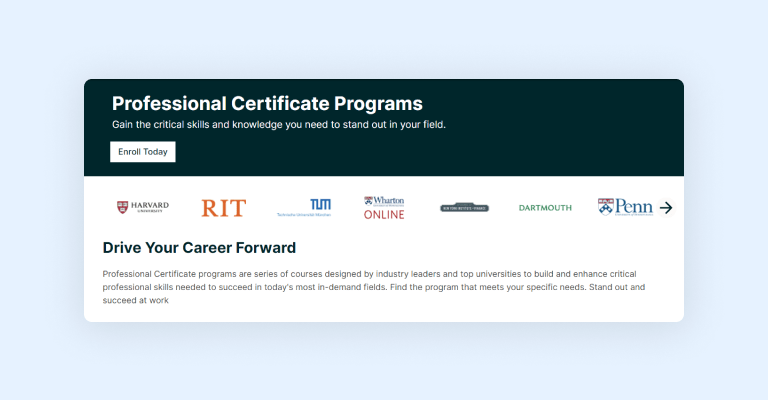 edX professional certificate