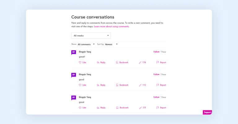 FutureLearn course conversations