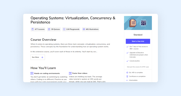 Operating Systems - course on Educative