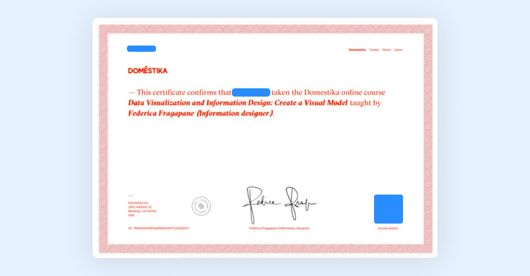 Domestika certificate Domestika certificate