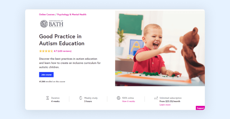 Good Practice in Autism Education - course on FutureLearn