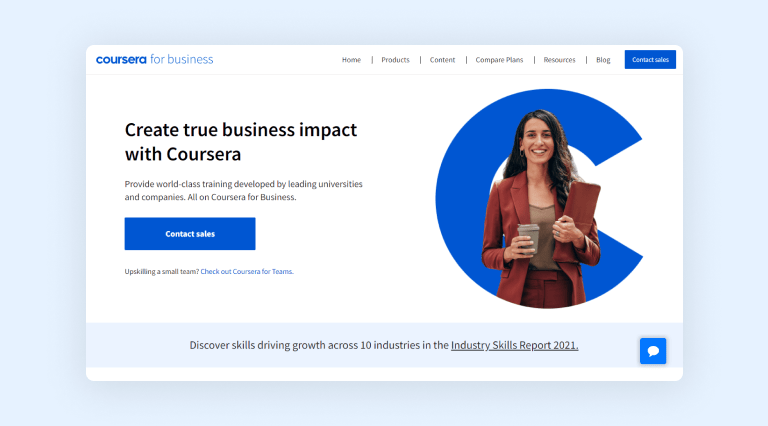 Coursera for business homepage Coursera for business homepage
