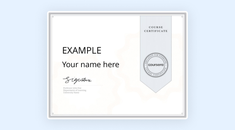 Coursera demo certificate Coursera demo certificate